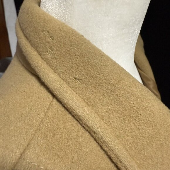 Anne Klein Womens Wool Blend Camel Coat With Button Closure Size L - Picture 12 of 16